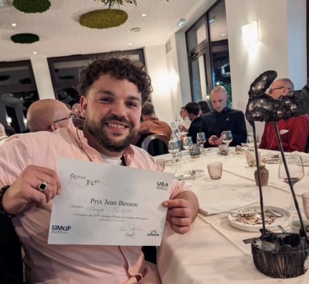 Lorenzo Callejon, doctorant en 3�me ann�e au LIME, re�oit le prestigieux prix Jean Besson